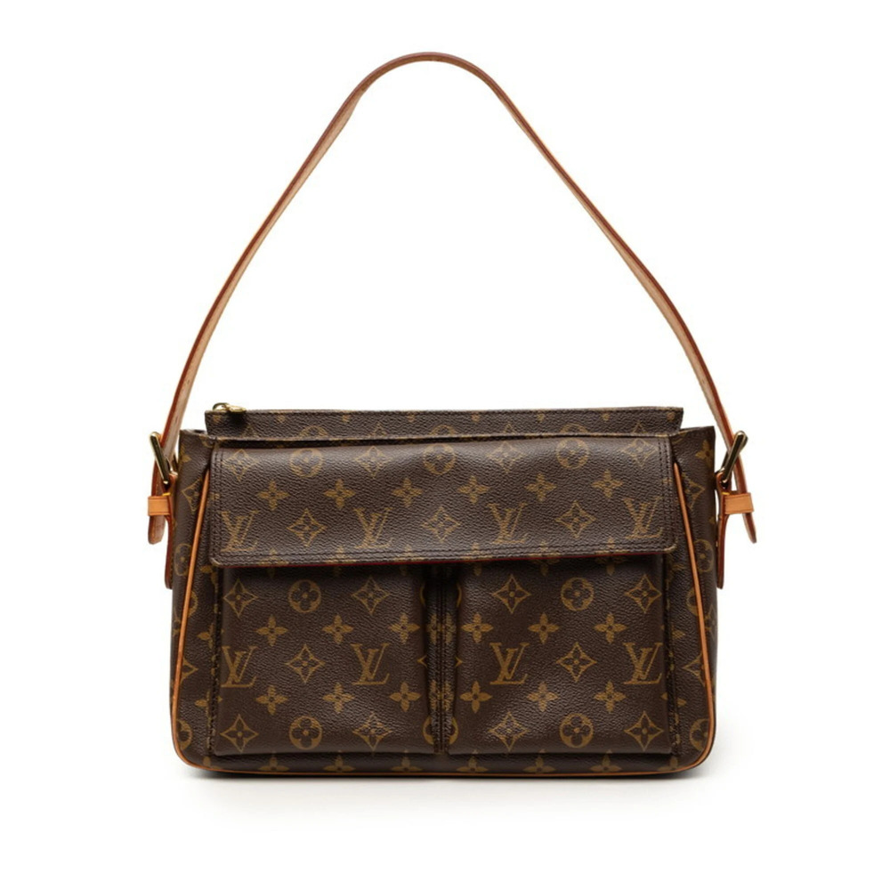 LOUIS VUITTON Brown Monogram Leather Shoulder Bag